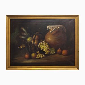 J. Hernández, Natura morta di frutta, XX secolo, Olio su tela