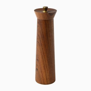 Molinillo de pimienta italiano Mid-Century de teca de Tre Spade, años 60