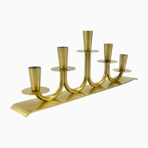 Bougeoir en Laiton par Walter Andersson pour Ystad Metall, Suède, 1950s