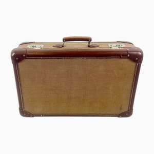 Art Deco Suitcase in Leather and Canvas from Listo, 1930s