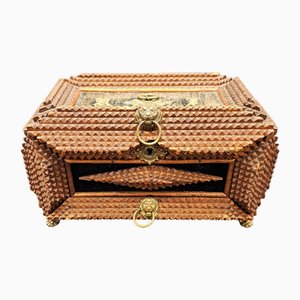Tramp Art Handcrafted Wood Box