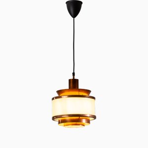 Hängelampe aus Kupfer & Acrylglas, Dänemark, 1960er