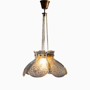 Lampada a sospensione in vetro color ambra, Svezia