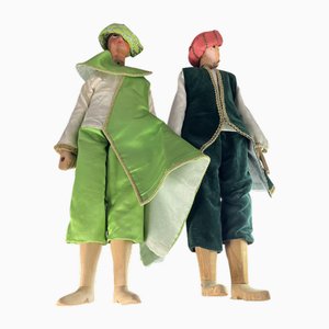 Sicilian Marionette Theater Puppets, 1960s, Set of 2