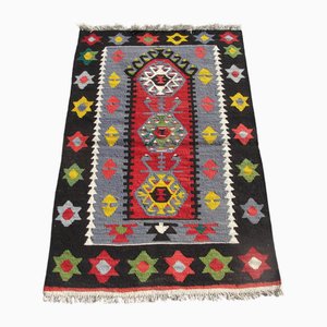 Vintage Turkish Handmade Wool Kilim Rug
