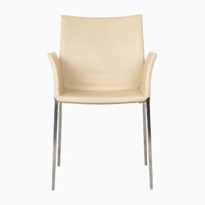 Zanotta Lia Lederstühle in Beige, 6er Set