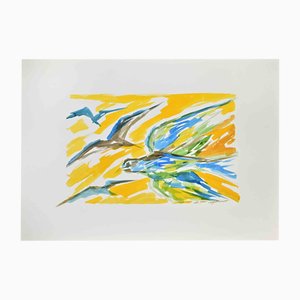 Arturo Pagano, Birds, Watercolor, 1980s