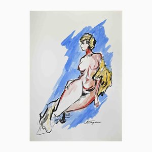 Arturo Pagano, Figure, Watercolor, 1980s