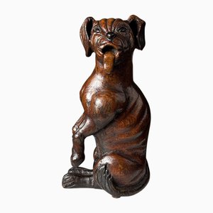 Handgeschnitzte Statue von Dog Saint Rocco, 18. Jh.