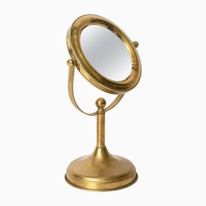 Vergrößerter doppelseitiger italienischer Tischspiegel aus Messing, 1950er