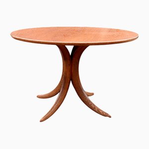 Mesa de centro redonda de roble de Alma Möbel, Alemania, años 60