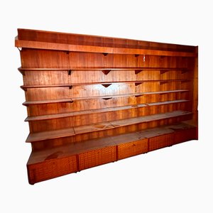 Système d'Étagère Mural Modulaire en Teck dans le style de Poul Cadovius, 1960s
