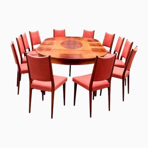 Scandinavian Rosewood Chairs attributed to Knoll Antimott, 1950s, Set of 12