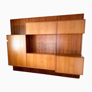 Armario modular modelo 409 y panel de pared de teca de Wk Möbel, años 60