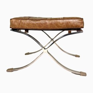 Panca Mid-Century moderna in pelle