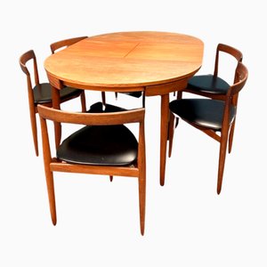 Vintage Roundette Dining Table and Chairs by Kaare Klint for Frem Røjle, 1950s, Set of 7