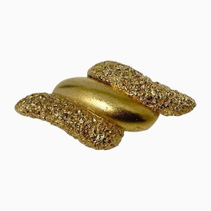 French Gold Tone Brooch attributed to Nina Ricci, 1980s