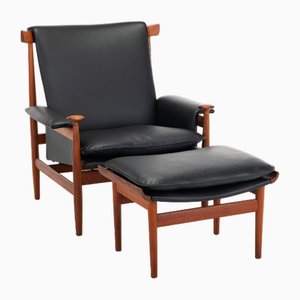 Bwana Sessel & Fußhocker von Finn Juhl für France & Son, Dänemark, 1960er, 2er Set