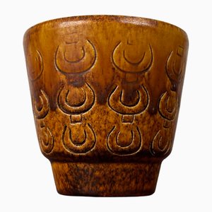Cache-Pot Mid-Century en Poterie avec Motif, 1960s