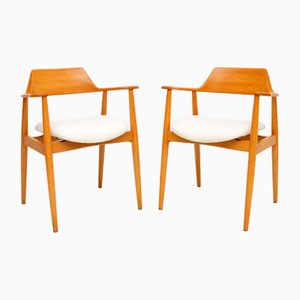 Set of Vintage Danish Cherry Wood Armchairs, 1960s
