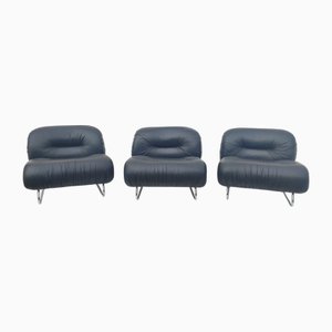 Italienische Mid-Century Sessel, 1980er, 3er Set