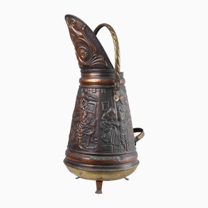 Copper Umbrella Stand with Hammered Relief, 1890s