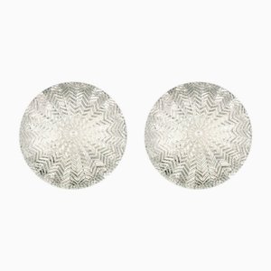 Geometric Glass Wall Lights from Limburg, Germany, 1970s, Set of 2