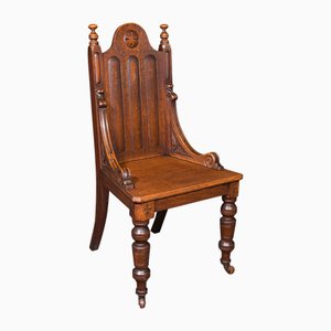 Schottischer Hallenstuhl aus Eiche im Neugotischen Stil, 1870er