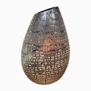 Vaso in vetro di Murano iridescente, anni '80