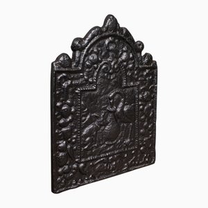 Kleine antike englische Kaminrückwand aus Gusseisen, 1900