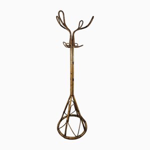 Vintage Garderobe aus Korbgeflecht & Bambus, 1970er