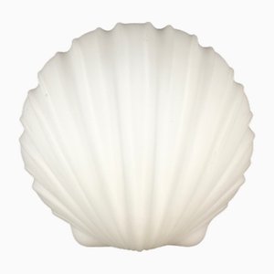 Minimalist Opaline Glass Shell-Shaped Wall Lights from Limburg, Germany, 1970s