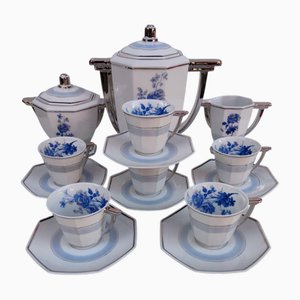 Limoges Porcelain Coffee Service by TLB, 1930s, Set of 9