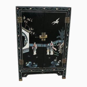Chinoiserie Cupboard with Birds and Flowers Decor, 1960s
