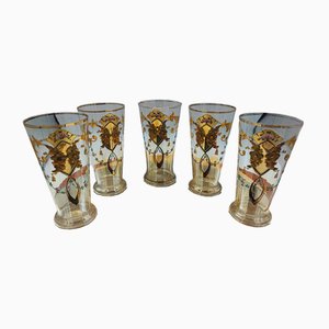 Verres Anciens Dorés, 1890s, Set de 5