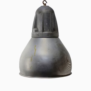 Lampade a sospensione vintage industriali in metallo grigio di Mazda, Francia