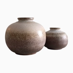 Wabi-Sabi Art Keramikvasen von Strehla Keramik, West Germany, 1950er, 2er Set