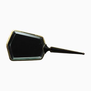 Art Deco Hand Mirror in Bonned Brass, 1930