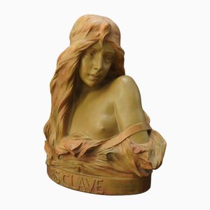 Jugendstil Terrakotta Büste von H. Vannueri, 1890er