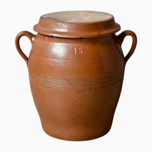 Covered Stoneware Farm Pot