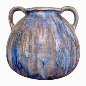 Vaso Art Deco in gres fiammato di Roger Guérin per Bouffioulx, Belgio, anni '30