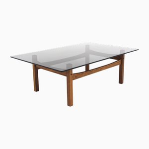 Rosewood and Glass Coffee Table, Sweden, 1970s