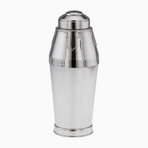 Englischer Silberner Art Deco Cocktailshaker von Walker & Hall, 1939