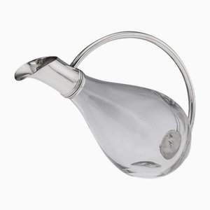 Brocca da vino moderna in vetro argentato di Asprey, Regno Unito, 2004