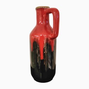 Red and Black Fat Lava Vase from Carstens Tönnieshof, West Germany
