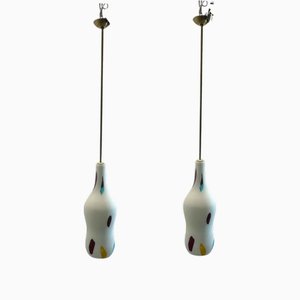 Murano Glass Light Pendants by De Mayo, 1970s, Set of 2