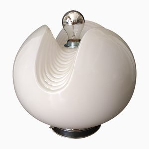 Wave Table Lamp in White Glass by Koch & Lowy for Peill & Putzler, 1970s