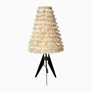 Lampe de Bureau Tripode Mid-Century avec Paravent Bast, Autriche, 1960s