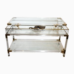 Acrylic Glass Sliding Door Display Cabinet or Console Table