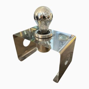 Vintage Space Age Italian Table Lamp in Chromed Metal, 1970s